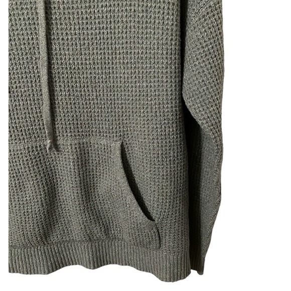 Aerie Women's Taupe Green Knitted Pullover Waffle Knit Hoodie Sweater Size XS‎ - Picture 2 of 6